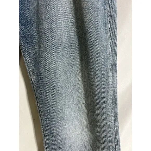 Driftwood Colette Jeans Womens 27x26 Crop Stretch Denim Floral Embroidery Cuffs