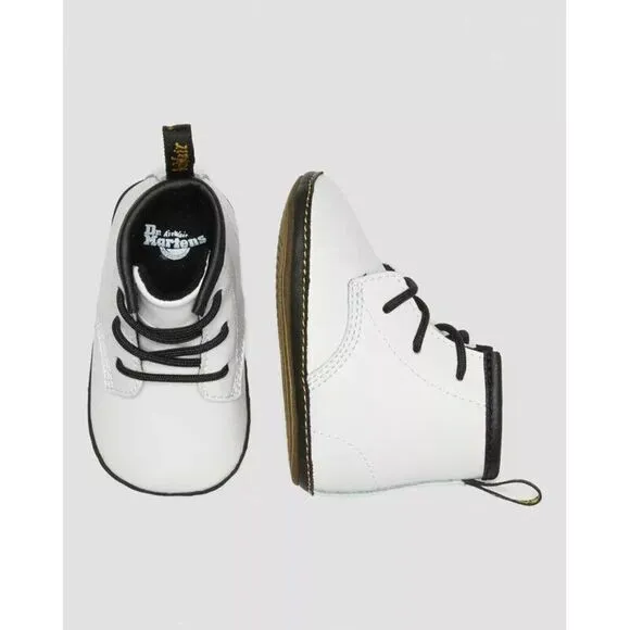 Dr. Martens 1460 Crib Bootie Baby 3 White Leather Round Toe Ankle Boots ERK296