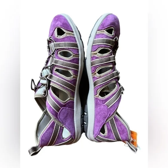 Duluth Trading Co Purple Strappy Leather Hiking Outdoor Sandals Shoes 11