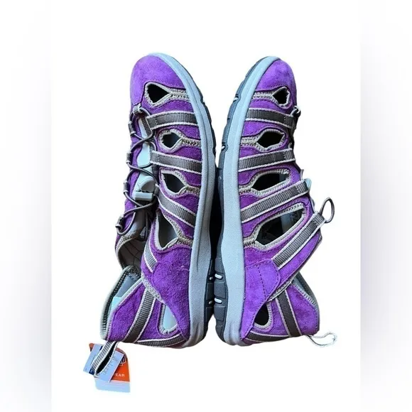 Duluth Trading Co Purple Strappy Leather Hiking Outdoor Sandals Shoes 11