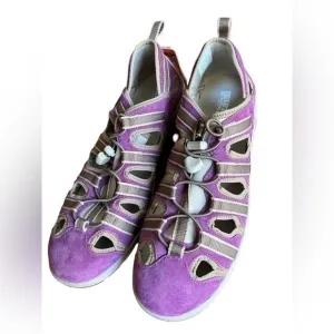 Duluth Trading Co Purple Strappy Leather Hiking Outdoor Sandals Shoes 11