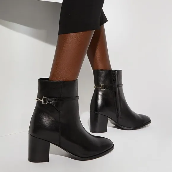 Dune London Black Pato Ankle Boots