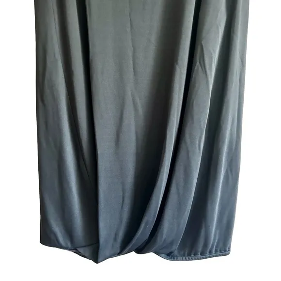 DUSAN Sz Large Grey Sleeveless Jersey Mini Dress Tunic Rayon Silk Minimalist