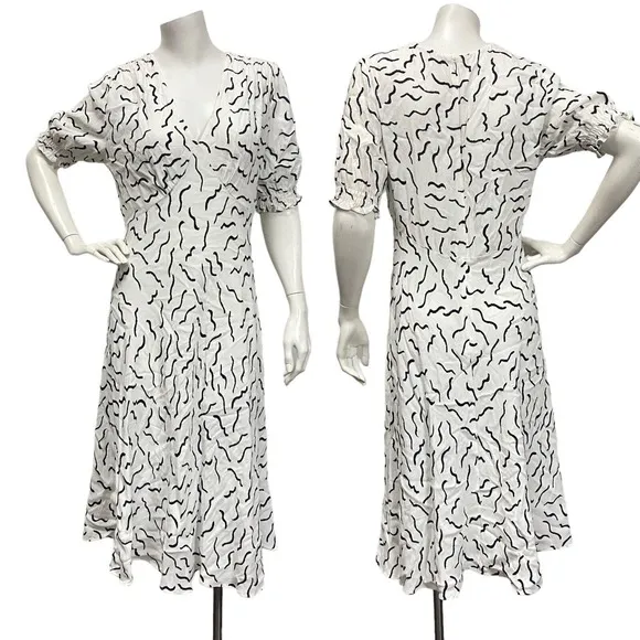 DVF Diane Von Furstenberg Jemma Midi Dress Abstract Print Sz 8 Quite Luxury Glam