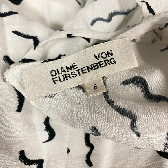 DVF Diane Von Furstenberg Jemma Midi Dress Abstract Print Sz 8 Quite Luxury Glam