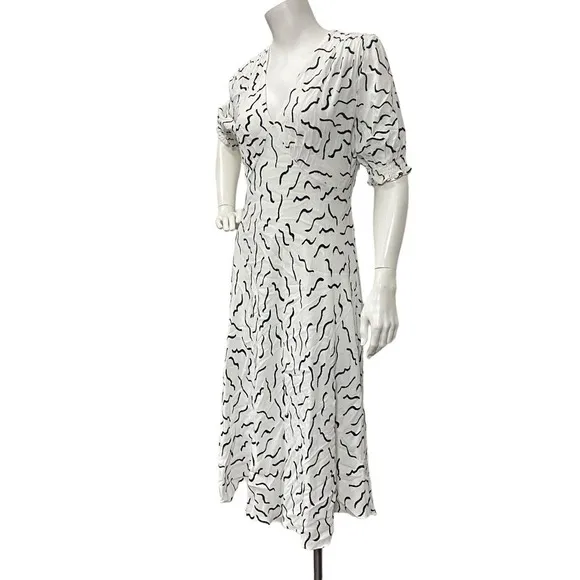 DVF Diane Von Furstenberg Jemma Midi Dress Abstract Print Sz 8 Quite Luxury Glam