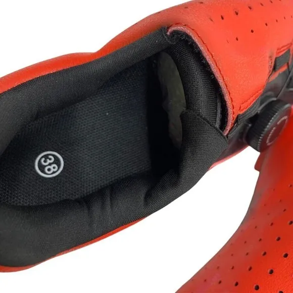 DWZRG Betoosen Mens Road Cycling Shoes Indoor/Outdoor Red/Bla Iridescent 5 1/2 M