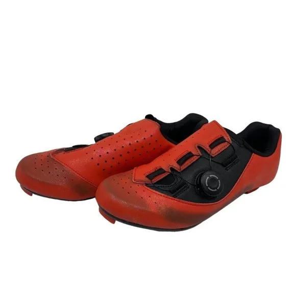 DWZRG Betoosen Mens Road Cycling Shoes Indoor/Outdoor Red/Bla Iridescent 5 1/2 M