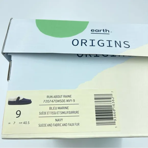 Earth Origins Suede Slippers w/ Faux Fur - Run About Raine Navy Size 9