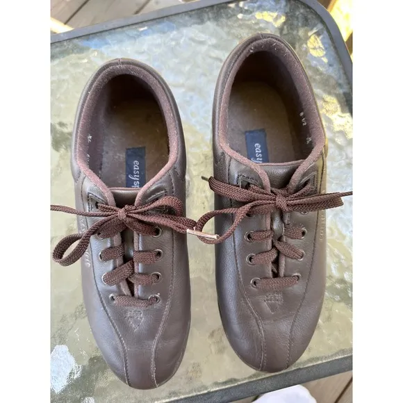 Easy Spirit Leather Walking Shoes Comfort Brown Lace Up Woman's 8.5 2A