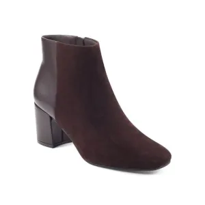EASY SPIRIT Womens Brown Tamara Almond Toe Block Heel Leather Boots Shoes 9.5