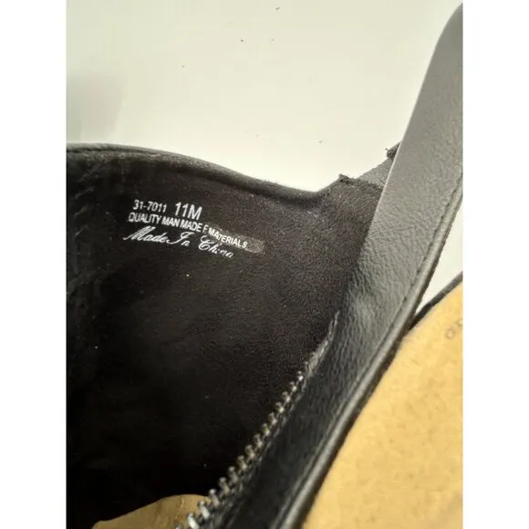Easy Street Womens Black Leather Slingback Muled Heeled Shoes Size 11M