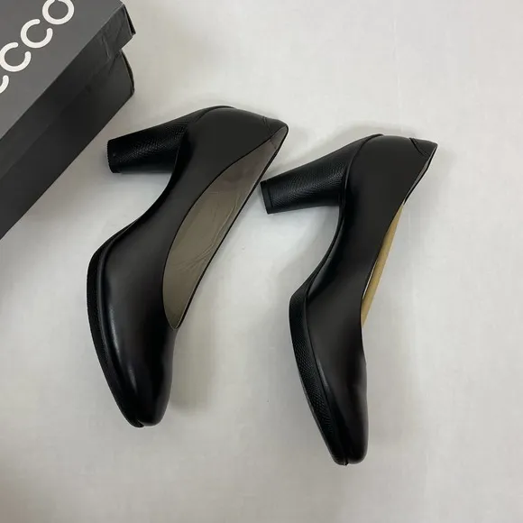 Ecco Black Sculptured 75 Leather Pump Heels NEW 10-10.5 / EU 41