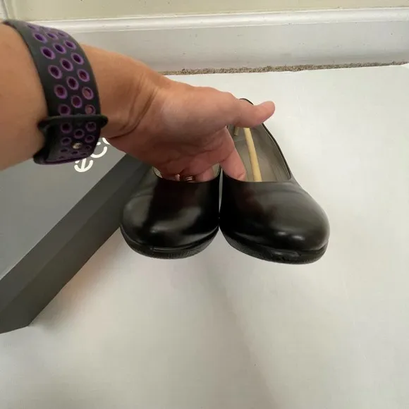 Ecco Black Sculptured 75 Leather Pump Heels NEW 10-10.5 / EU 41