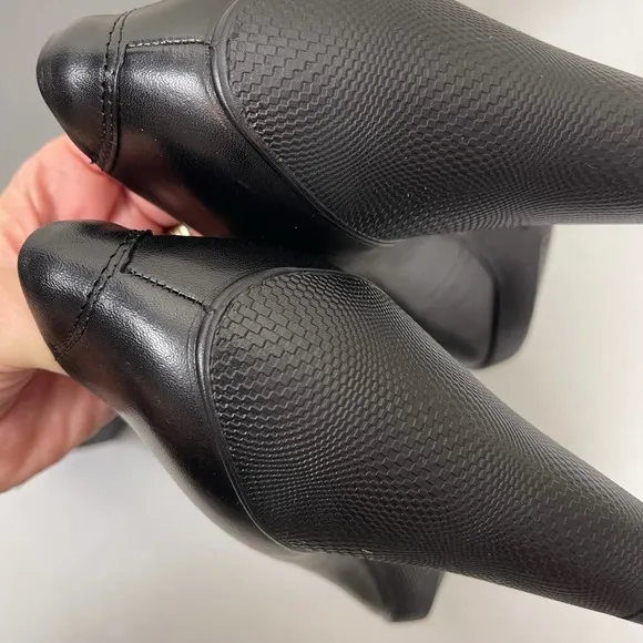 Ecco Black Sculptured 75 Leather Pump Heels NEW 10-10.5 / EU 41