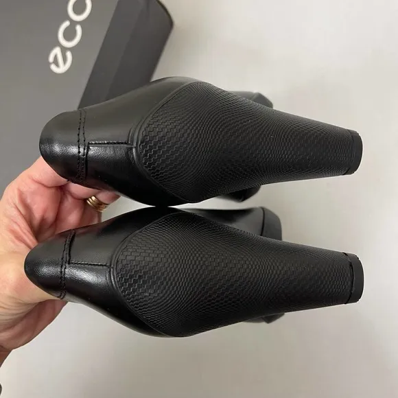 Ecco Black Sculptured 75 Leather Pump Heels NEW 10-10.5 / EU 41
