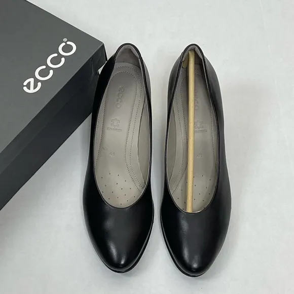 Ecco Black Sculptured 75 Leather Pump Heels NEW 10-10.5 / EU 41