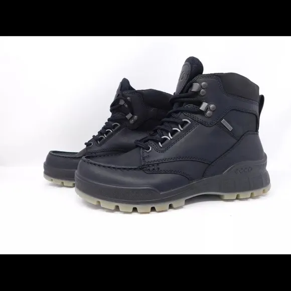 ECCO MEN'S BOOTS TRACK 25 WATERPROOF GORETEX MID Black Leather SZ US 5-5.5 EU 39