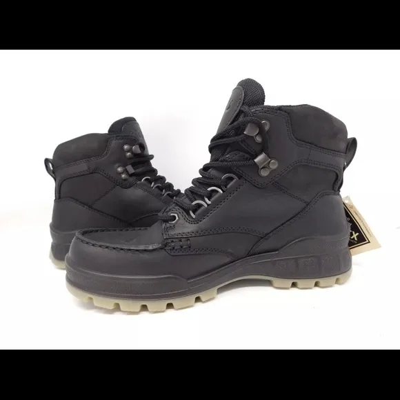 ECCO MEN'S BOOTS TRACK 25 WATERPROOF GORETEX MID Black Leather SZ US 5-5.5 EU 39