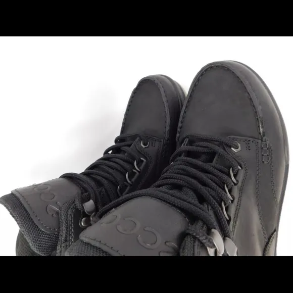 ECCO MEN'S BOOTS TRACK 25 WATERPROOF GORETEX MID Black Leather SZ US 5-5.5 EU 39
