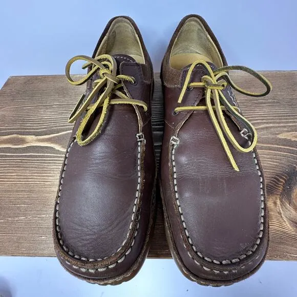 Ecco Mens Dress Shoes Brown Nubuck Leather Lace Up 2 Eye Size 42 EU/ 8 US Casual