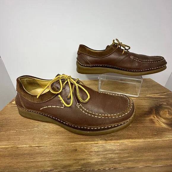 Ecco Mens Dress Shoes Brown Nubuck Leather Lace Up 2 Eye Size 42 EU/ 8 US Casual