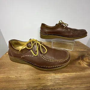 Ecco Mens Dress Shoes Brown Nubuck Leather Lace Up 2 Eye Size 42 EU/ 8 US Casual