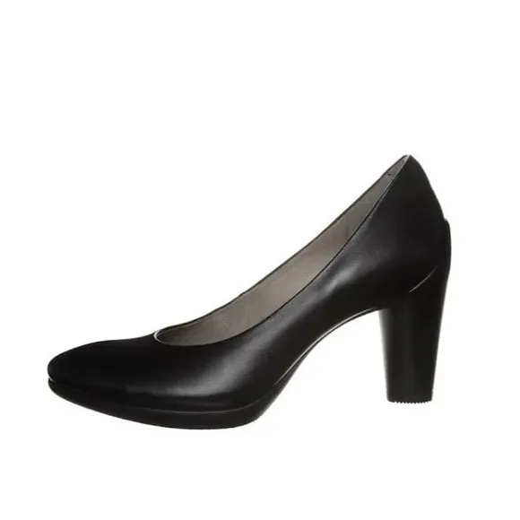 Ecco Sculptured 75 Black Leather Pump Heels, Size EU 41 | US 10-10.5 New in Box