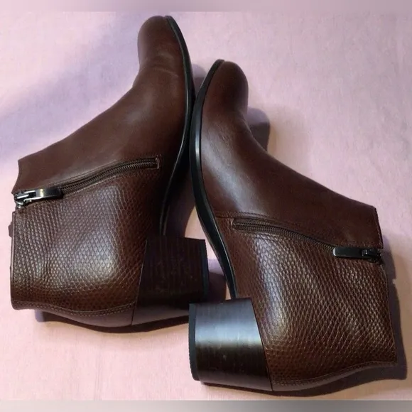 ECCO Shape 39 Zip Brown ankle Boots size 8-8.5