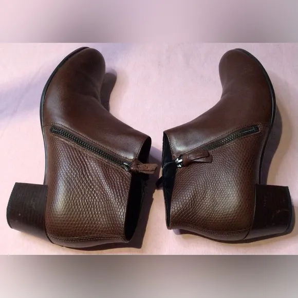 ECCO Shape 39 Zip Brown ankle Boots size 8-8.5