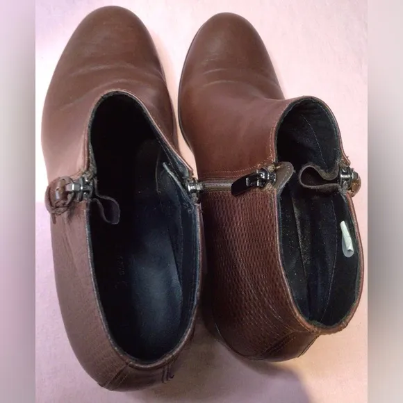 ECCO Shape 39 Zip Brown ankle Boots size 8-8.5