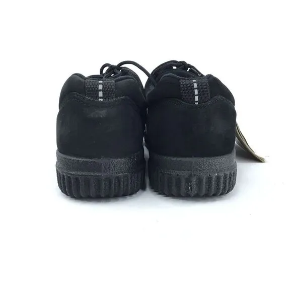 ECCO Soft Sneakers Womens 38 Black Nubuck Lace Up Shoes Cushioned RUNS SMALL NEW
