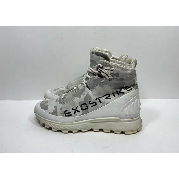 ECCO Exostrike Womens Size 7 / 7.5 Gray Camouflage Leather Hiking Trail Boots