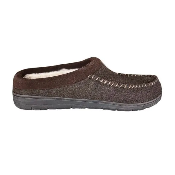 Eddie Bauer Brown Firelight Wool Shearling Lined slide clog slippers NWOT 10