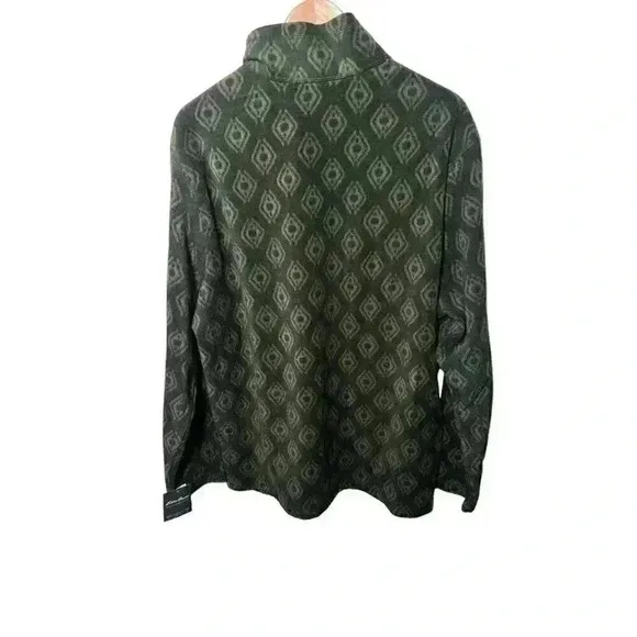 Eddie Bauer Mens Size XL Green Long Sleeve Venture Fleece Pullover Shirt