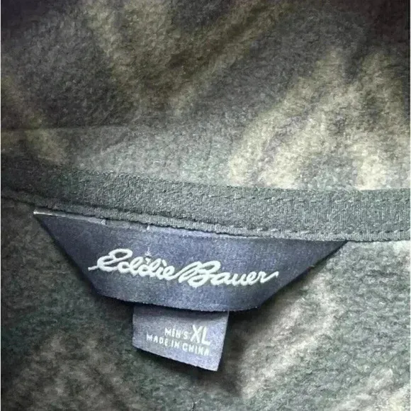 Eddie Bauer Mens Size XL Green Long Sleeve Venture Fleece Pullover Shirt