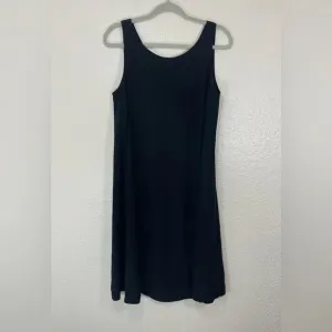 Eileen Fisher 100% Silk Black Sleeveless Midi Dress Women’s Sz Small Minimalist