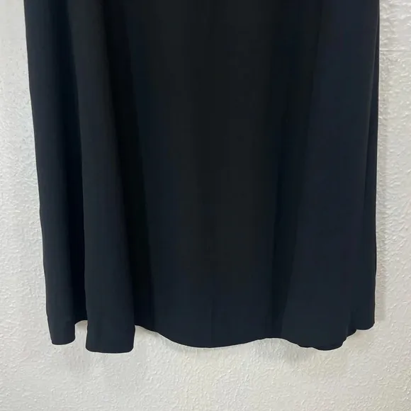 Eileen Fisher 100% Silk Black Sleeveless Midi Dress Women’s Sz Small Minimalist
