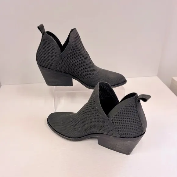 Eileen Fisher Ankle Boots Joss Knit Sock Clever Graphite Gray Women's Size 8.5