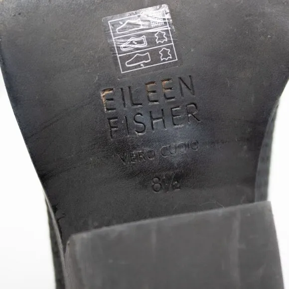 Eileen Fisher Ankle Boots Joss Knit Sock Clever Graphite Gray Women's Size 8.5