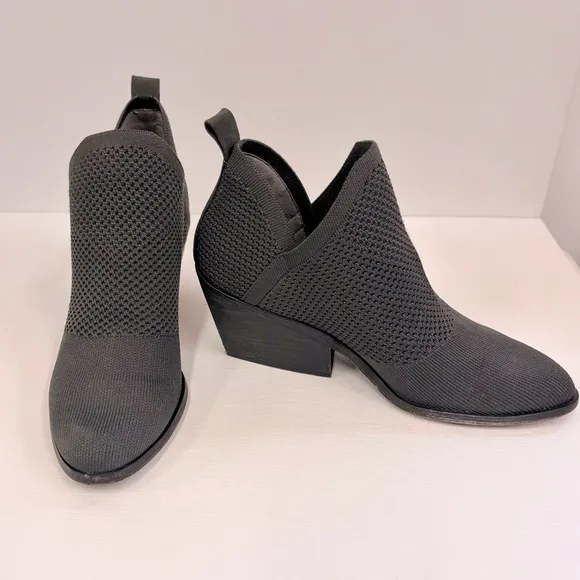 Eileen Fisher Ankle Boots Joss Knit Sock Clever Graphite Gray Women's Size 8.5