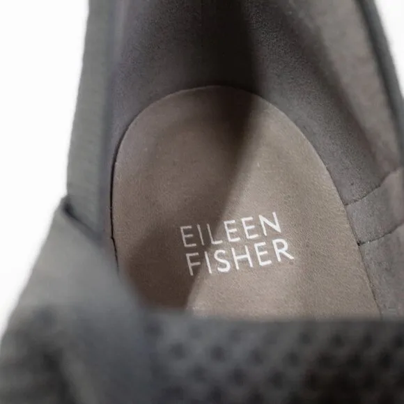 Eileen Fisher Ankle Boots Joss Knit Sock Clever Graphite Gray Women's Size 8.5