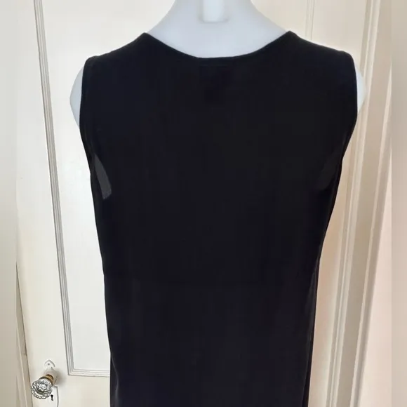 Eileen Fisher Black Silk Long Dress Size Small Minimalist Loose Elegant Fit