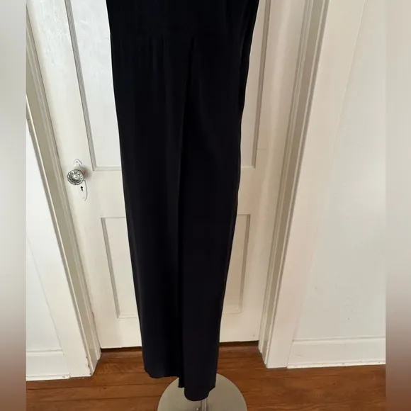 Eileen Fisher Black Silk Long Dress Size Small Minimalist Loose Elegant Fit