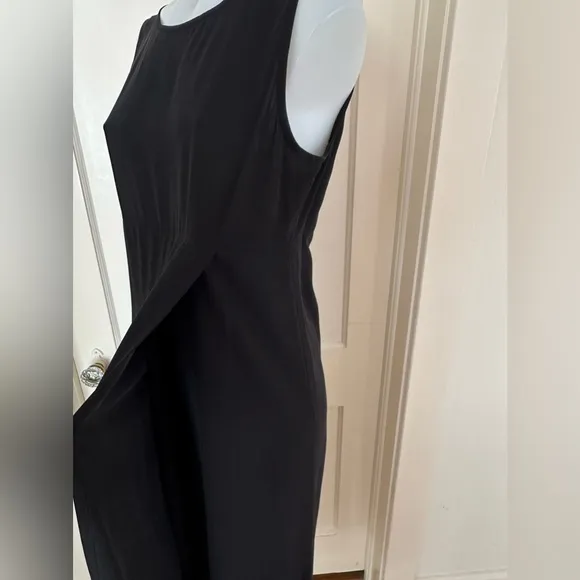 Eileen Fisher Black Silk Long Dress Size Small Minimalist Loose Elegant Fit