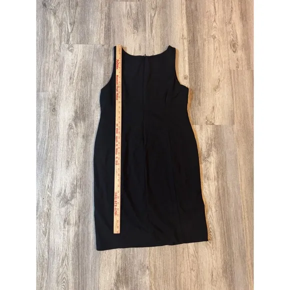 Eileen Fisher Black Sleeveless Sheath Dress Career Minimalist Size 14