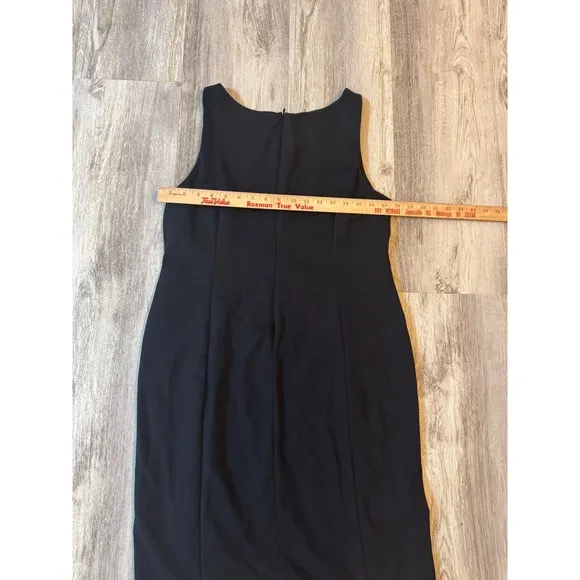 Eileen Fisher Black Sleeveless Sheath Dress Career Minimalist Size 14