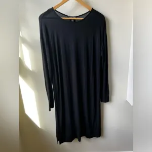 EILEEN FISHER Black Stretch Dress Baggy Oversized Comfort Modest Minimalist XS