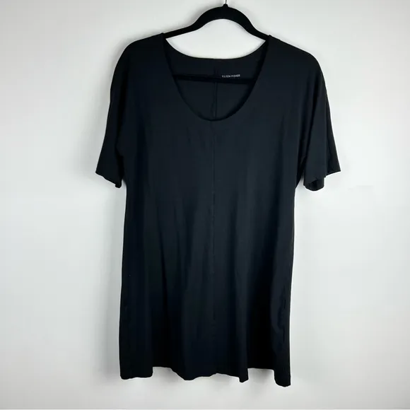 EILEEN FISHER Black Tunic Dress | Size M - Minimalist Stretch