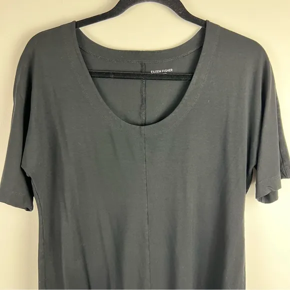 EILEEN FISHER Black Tunic Dress | Size M - Minimalist Stretch